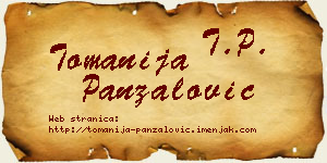 Tomanija Panzalović vizit kartica
